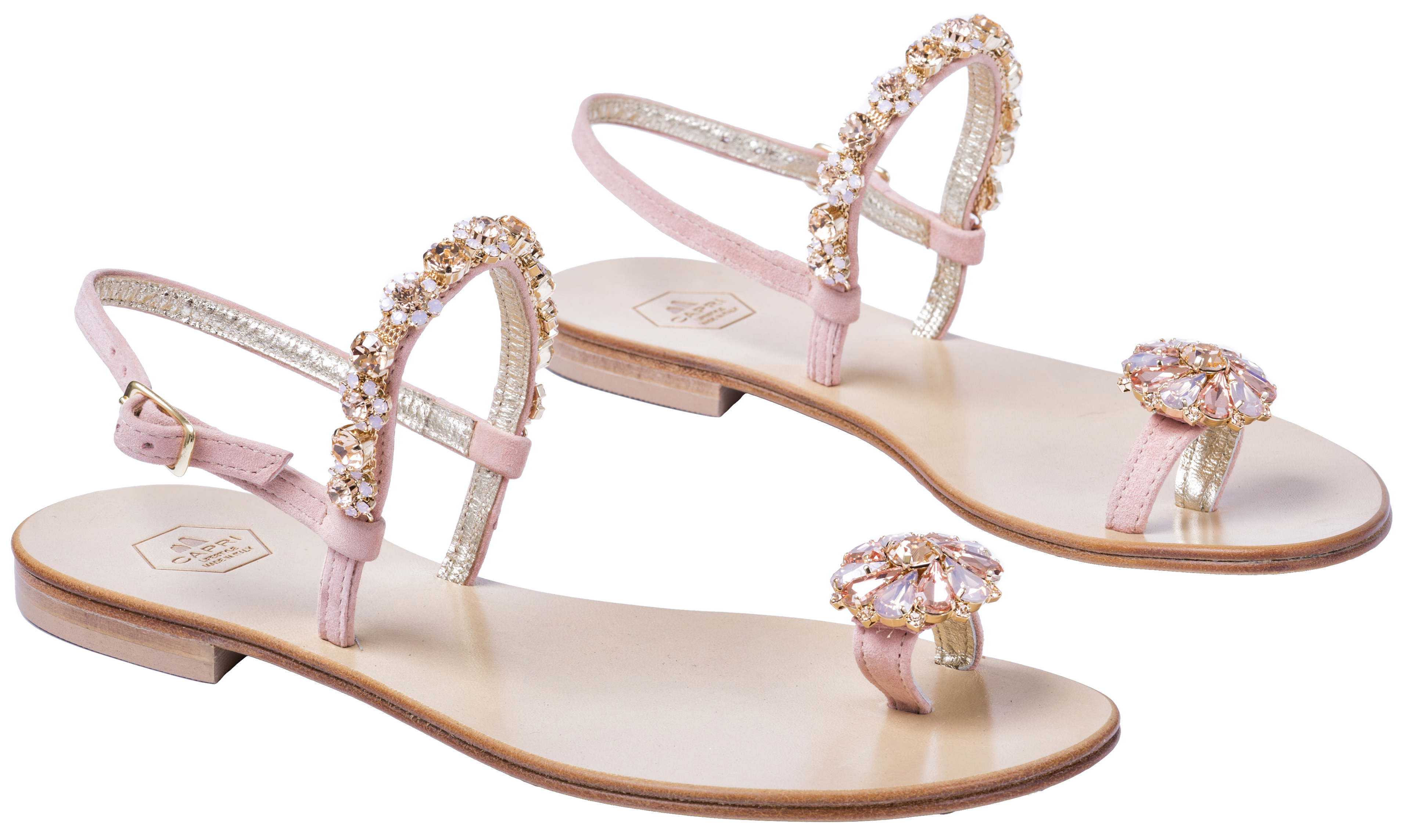 CL02B10-NATNUD-White Flat Ladies Sandals - CAPRI LIFESTYLE READY MADE GARMENTS TRADING L.L.C