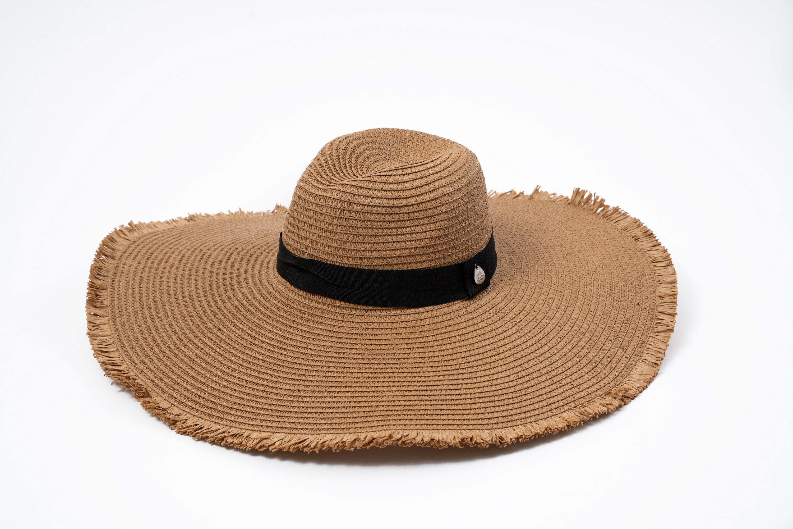 Cappello di paglia floscio con bordi arricciati