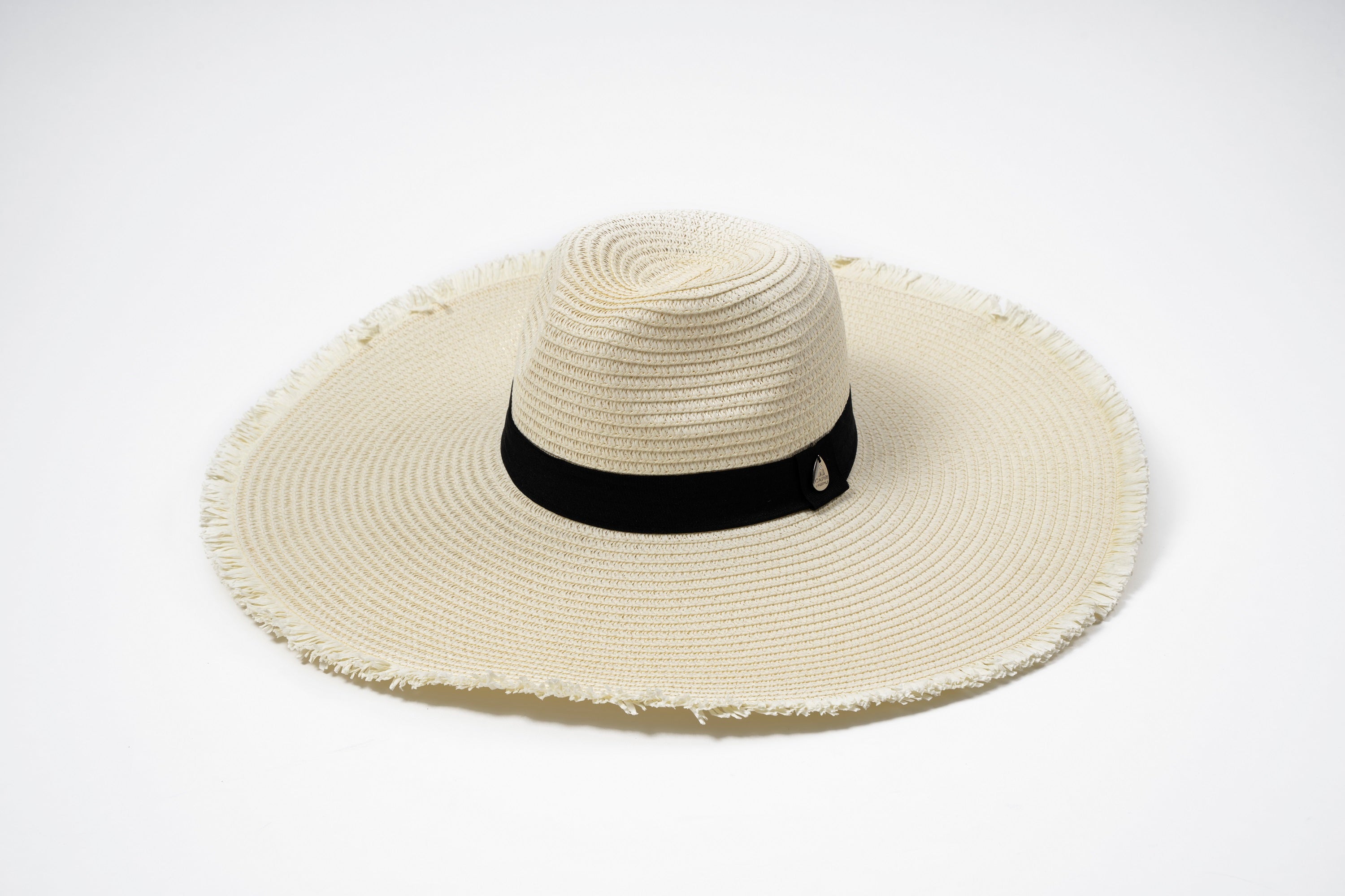 Cappello di paglia floscio con bordi arricciati