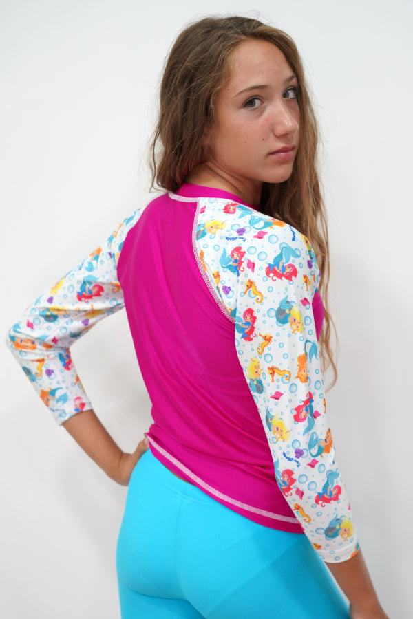 GRV016-Girls Rashvest Long Sleeves - Mermaid Mood - CAPRI LIFESTYLE READY MADE GARMENTS TRADING L.L.C