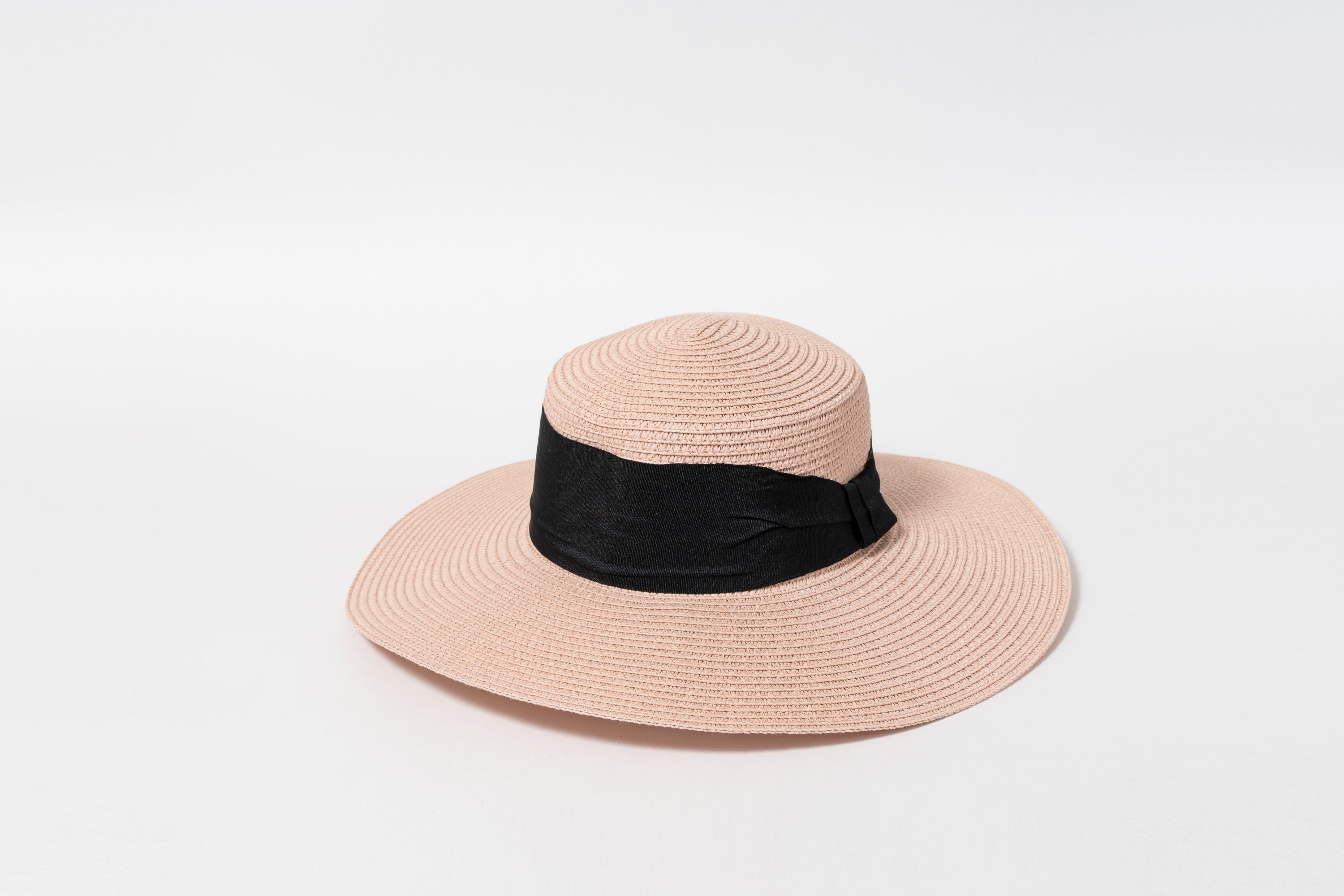 Boater Hat with Fabric Bow