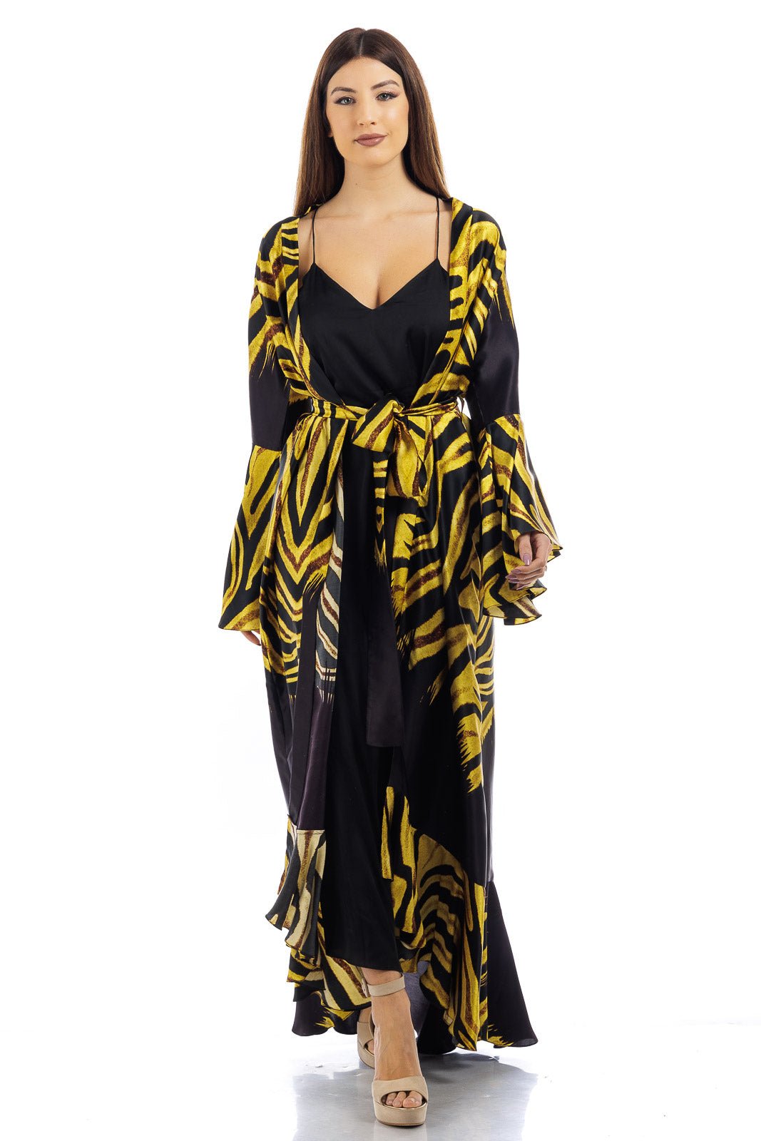 Animalier Silk Kaftan Coverup