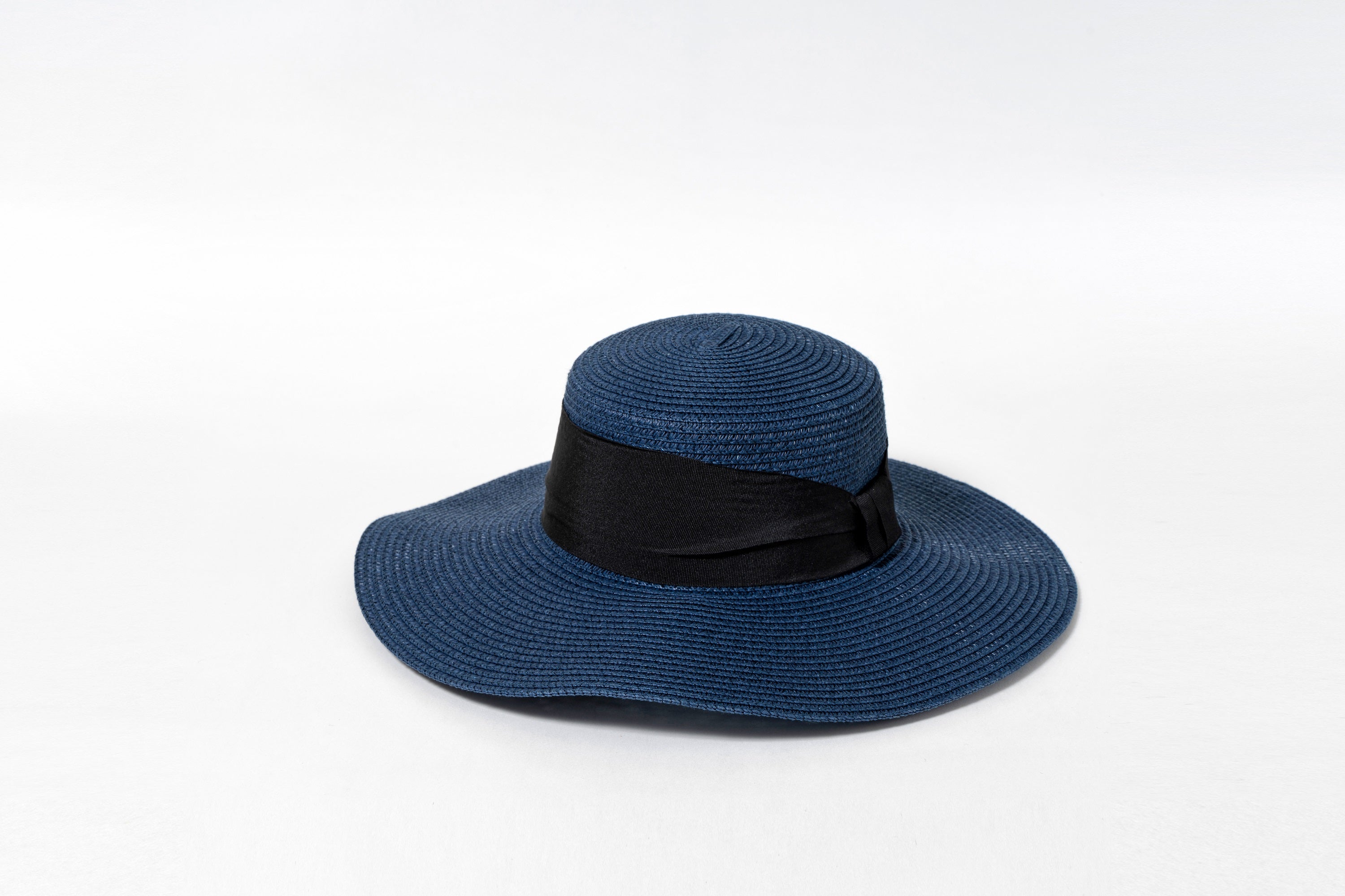 Boater Hat with Fabric Bow