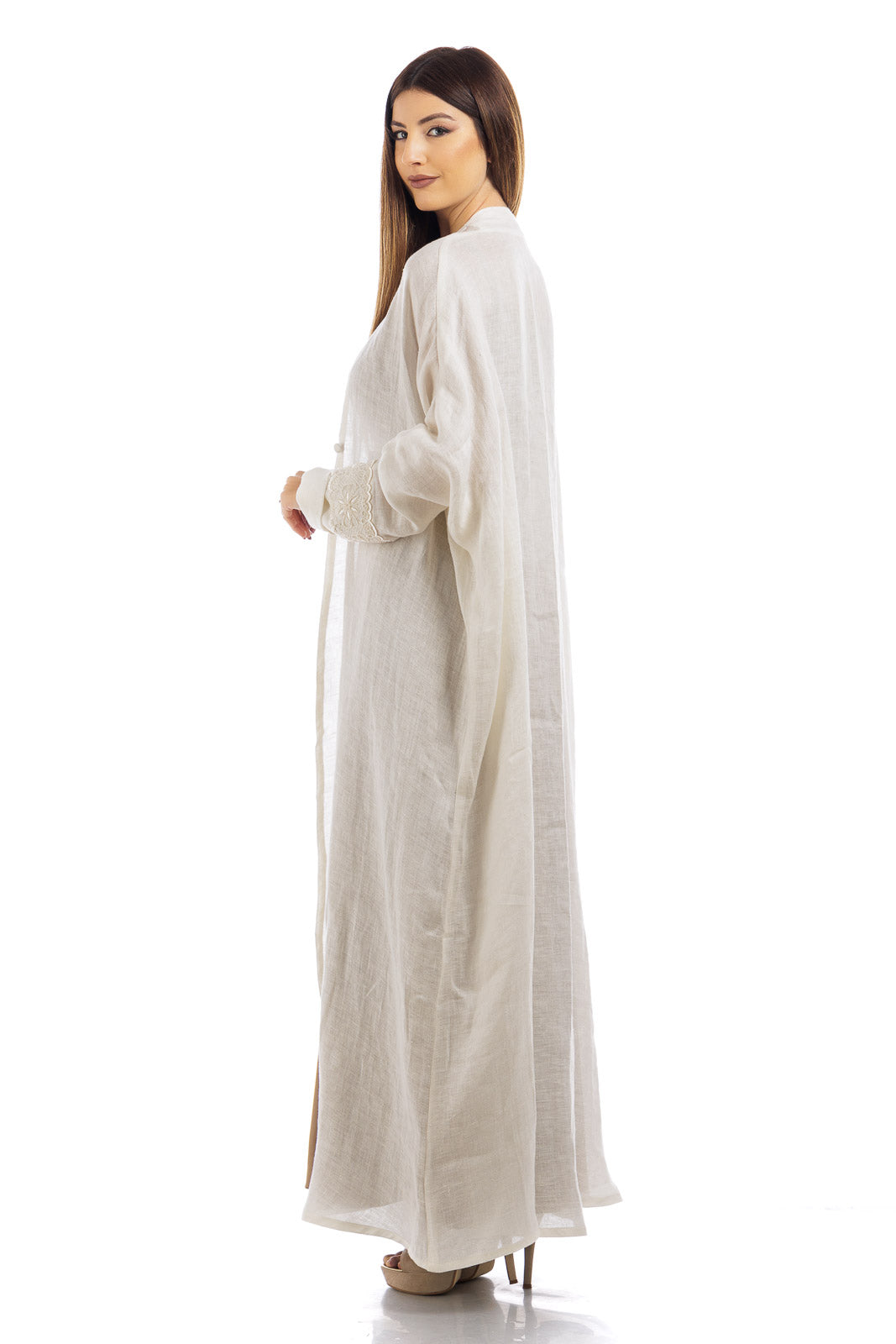 Abaya di lino tinta unita