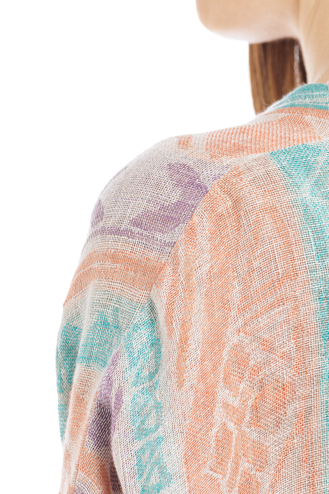 Abaya di lino multicolore