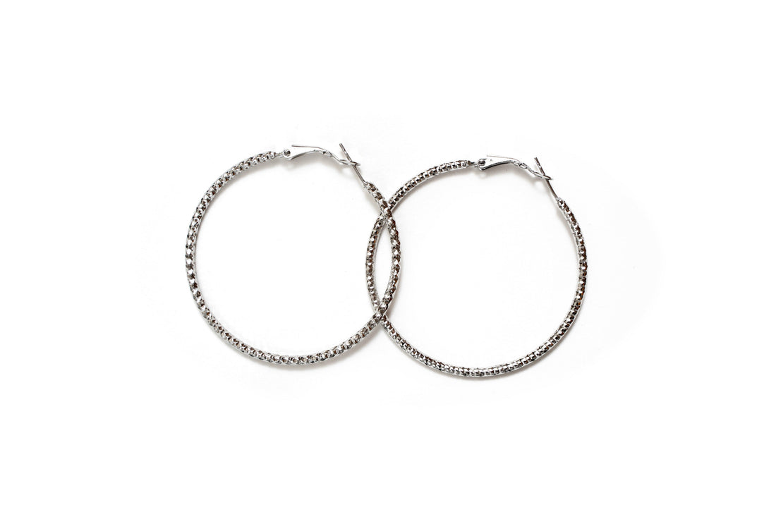 Diamond Cut Hoop Earrings