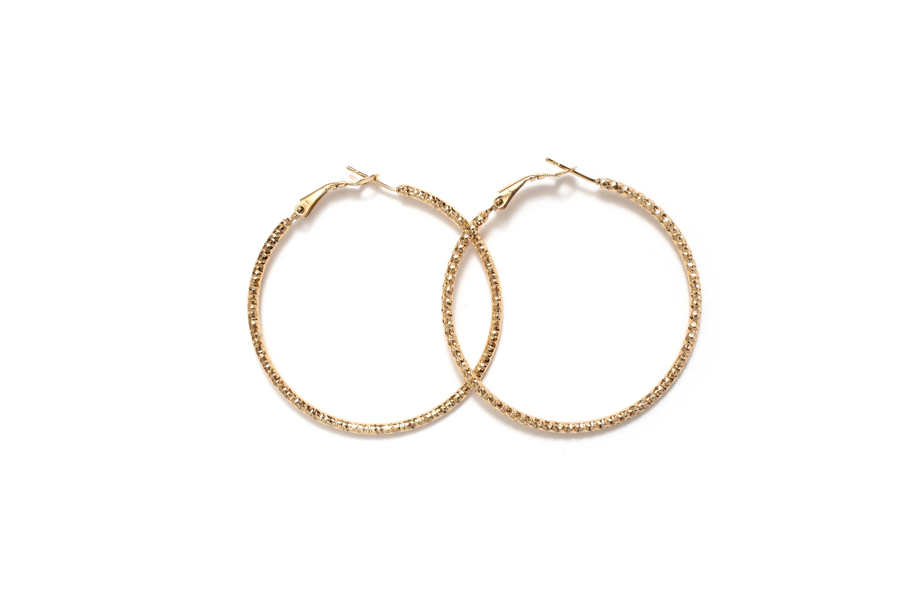 Diamond Cut Hoop Earrings