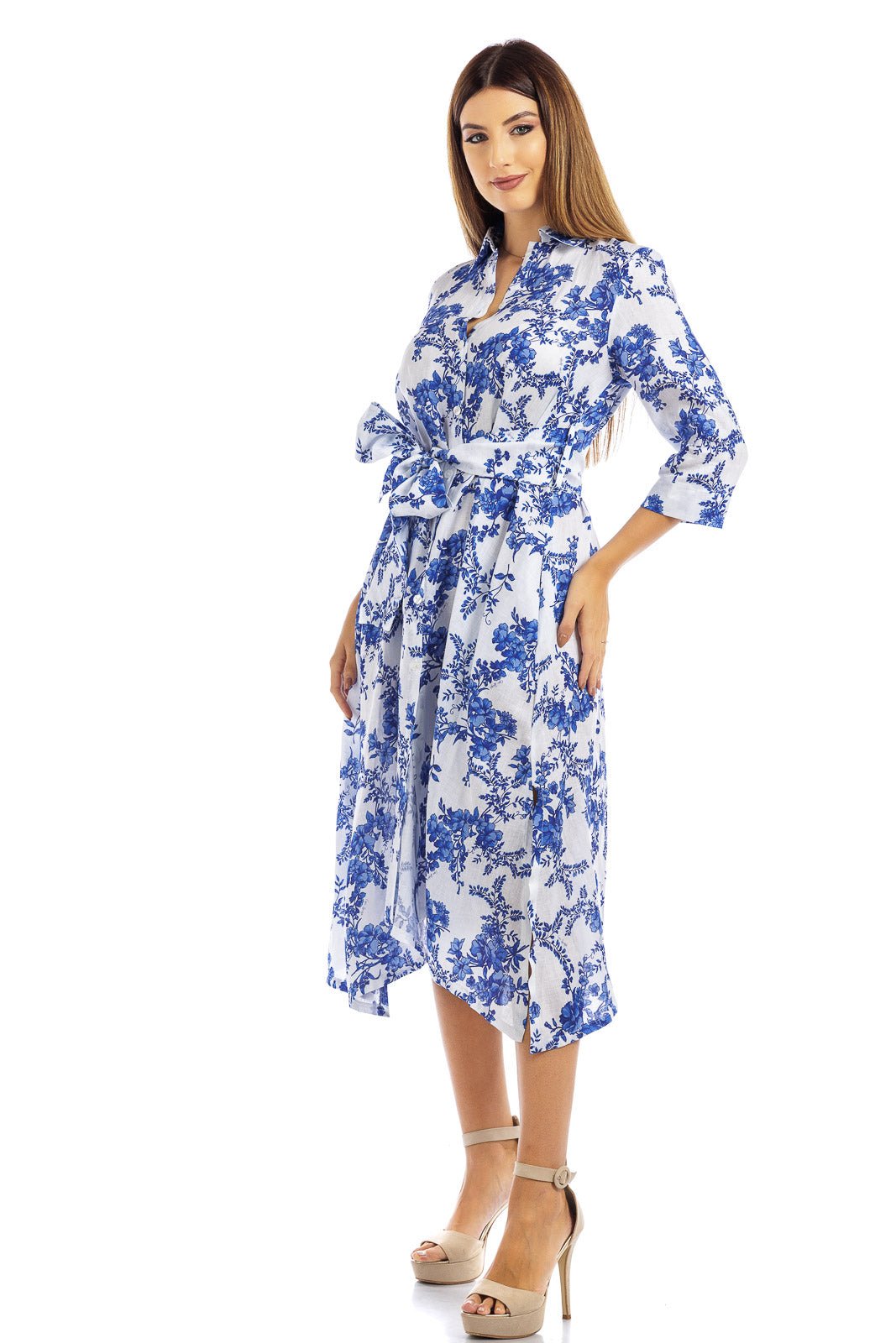 Flowery Flowy Linen Dress