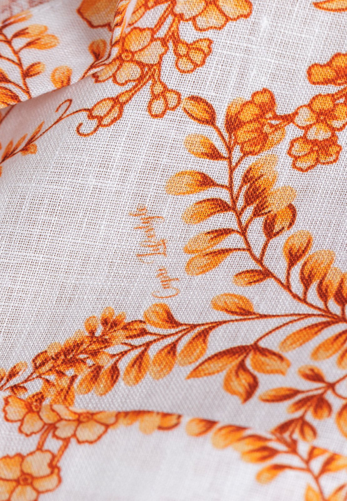 Flowery Linen Belted Cinched Short