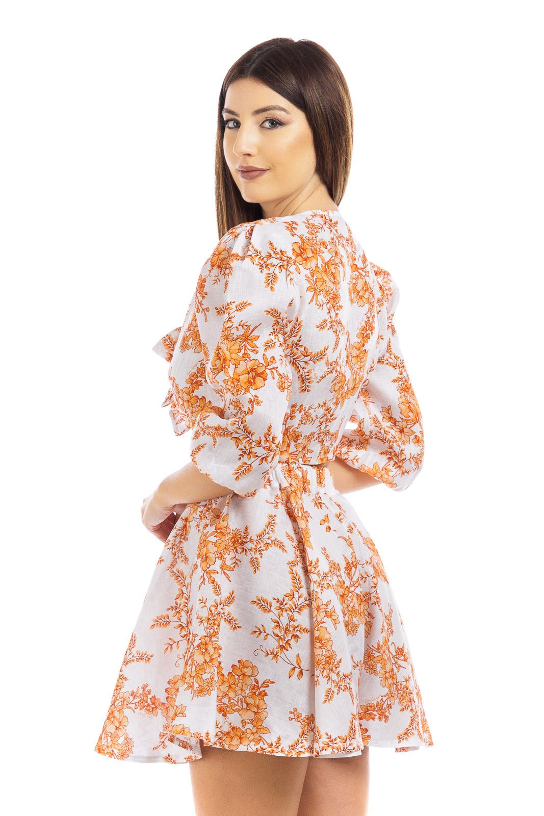 Flowery Linen Blouse