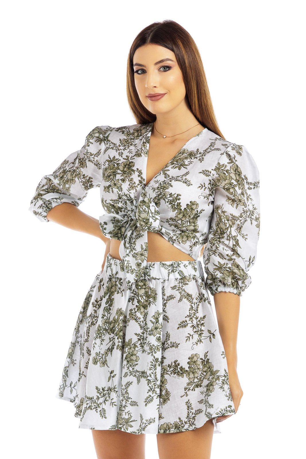 Flowery Linen Blouse