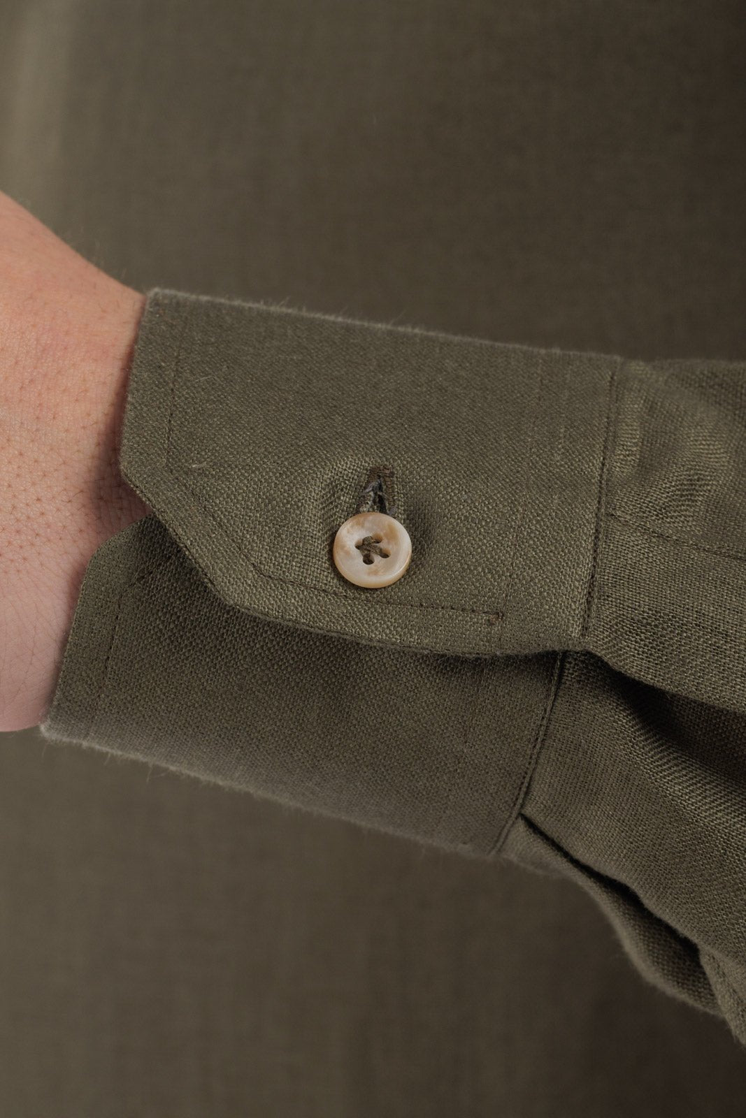 Korean Collar Linen Shirt