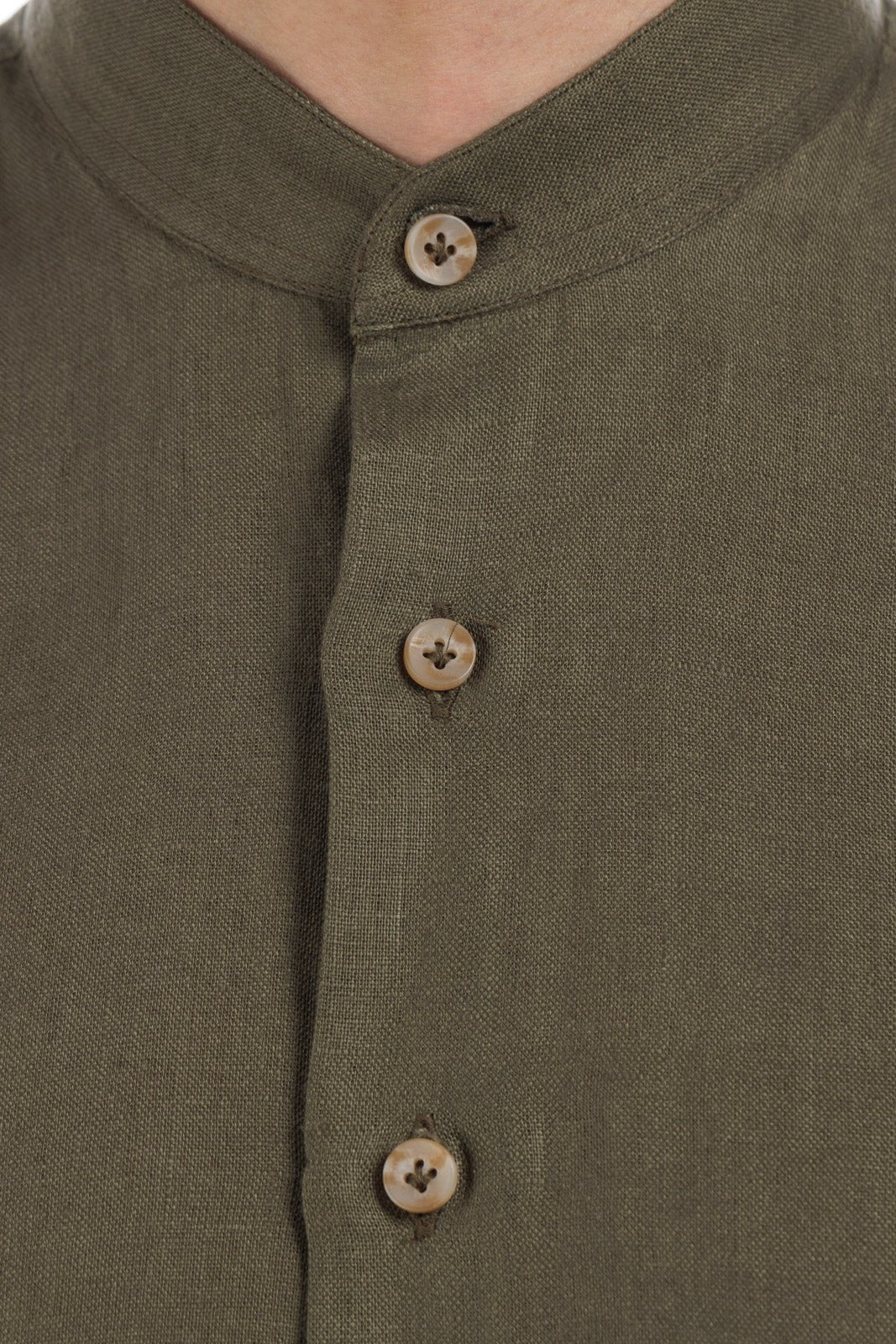 Korean Collar Linen Shirt