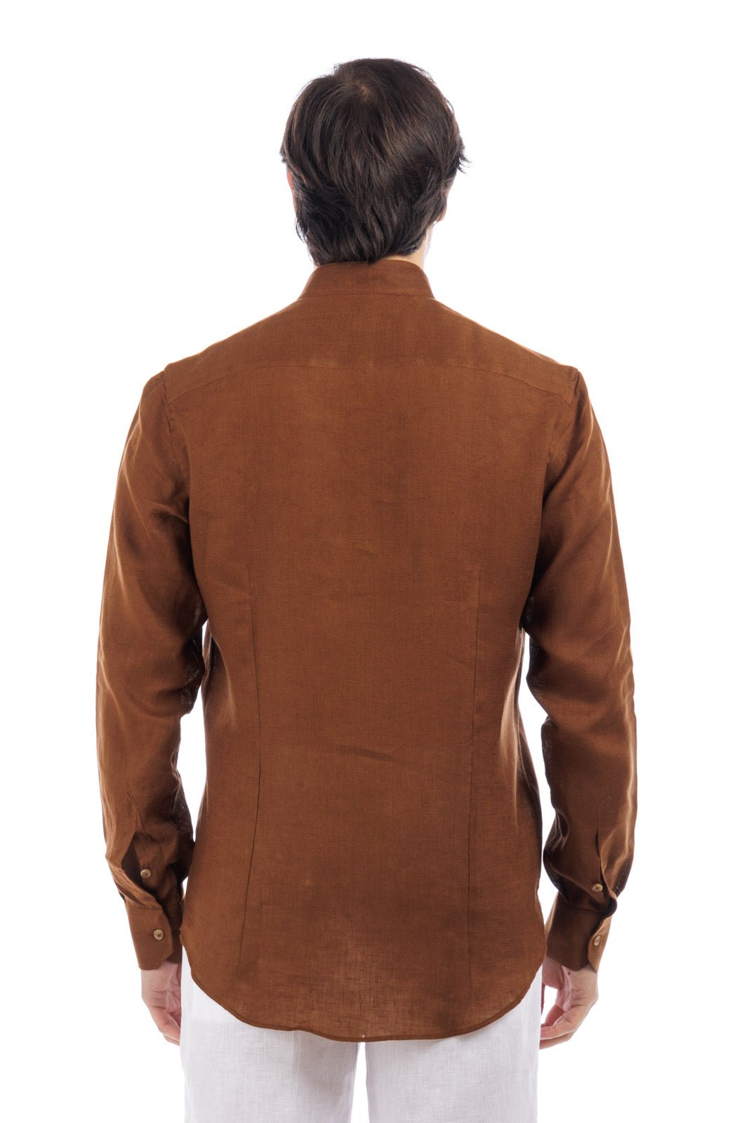 Korean Collar Linen Shirt