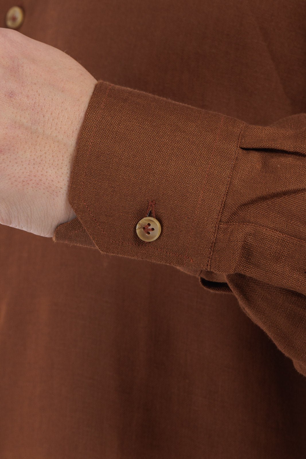 Korean Collar Linen Shirt