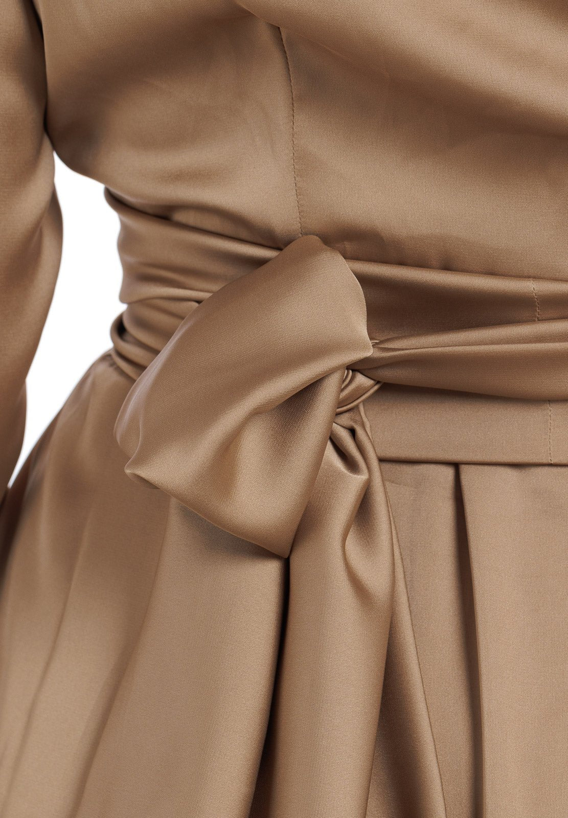 Abito lungo in seta tinta unita