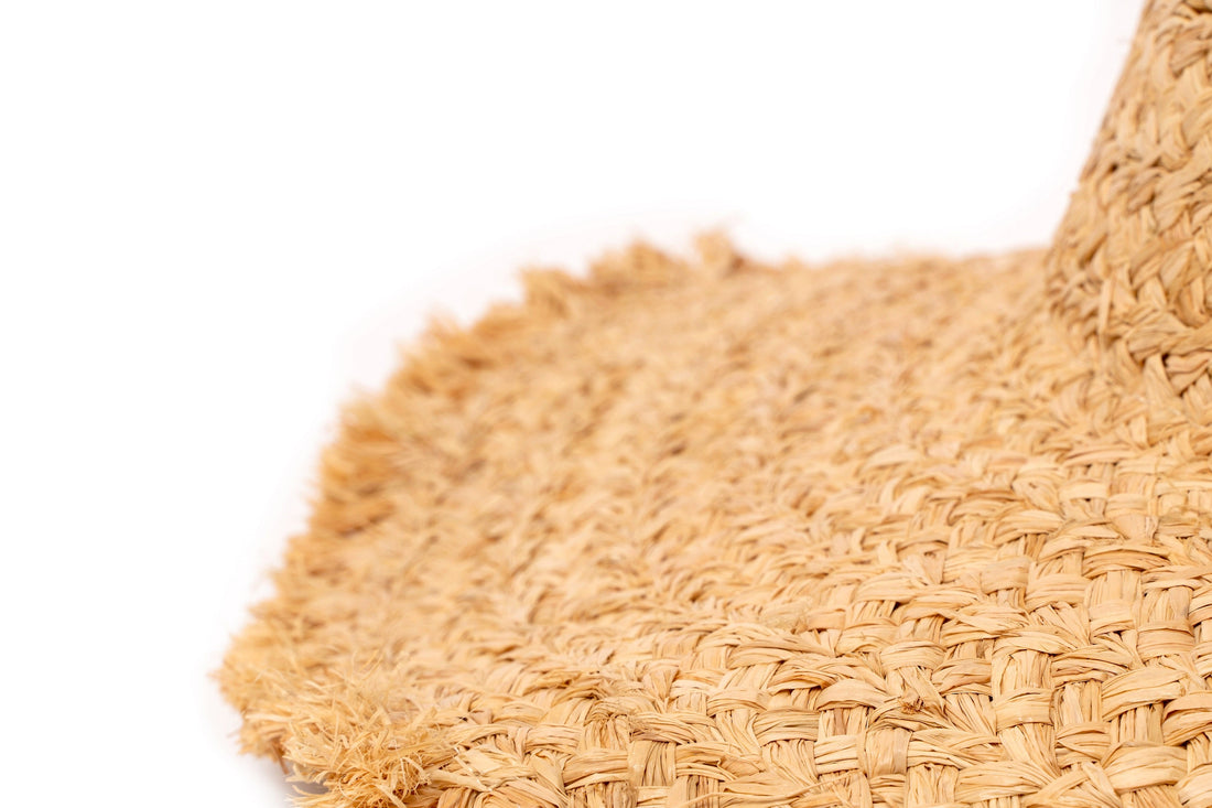 Natural Woven Frayed Edge Straw Hat