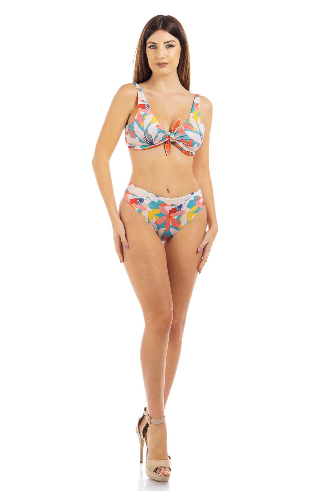 Bikini con scollo profondo pastello