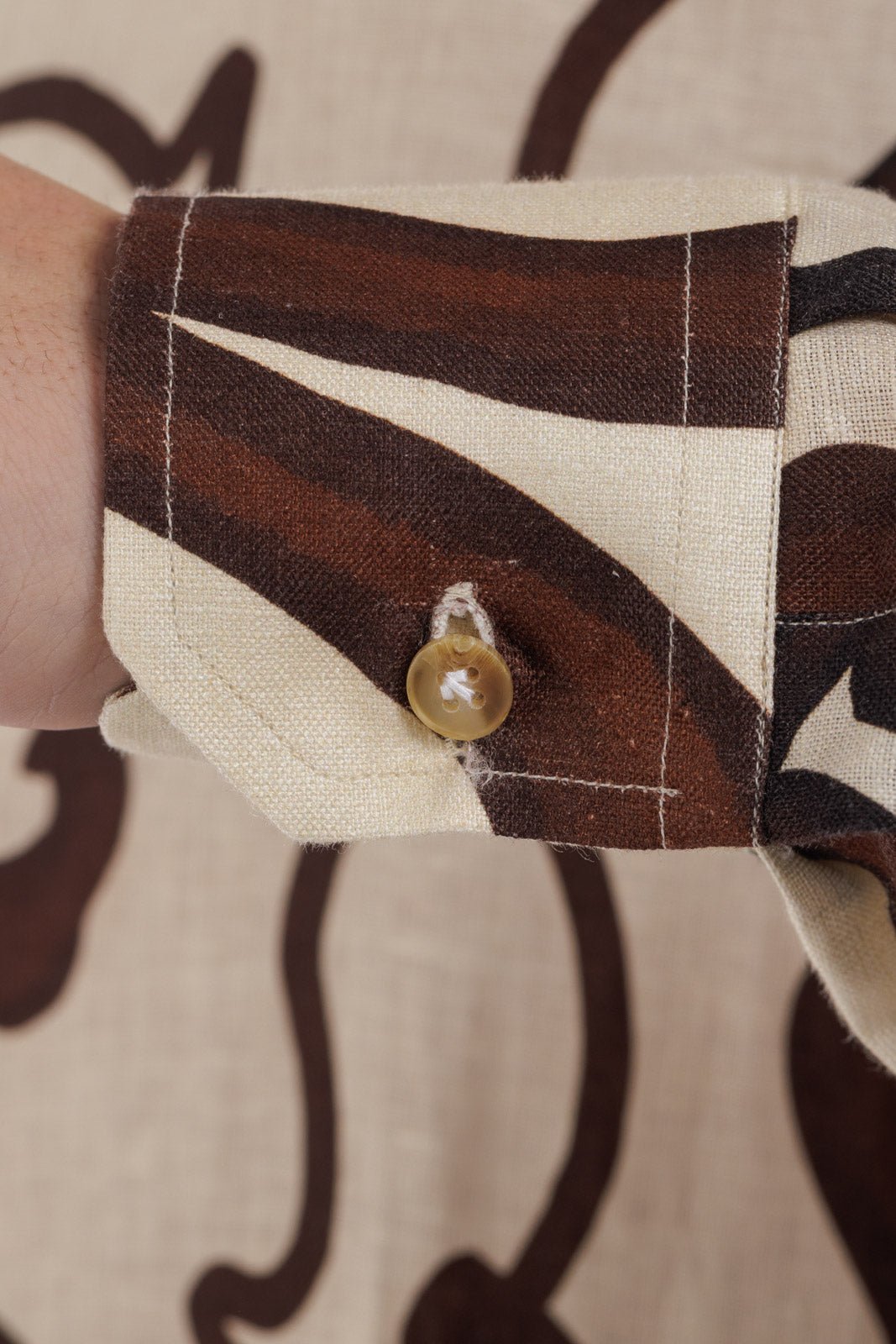 Pattern Full Button Linen Shirt