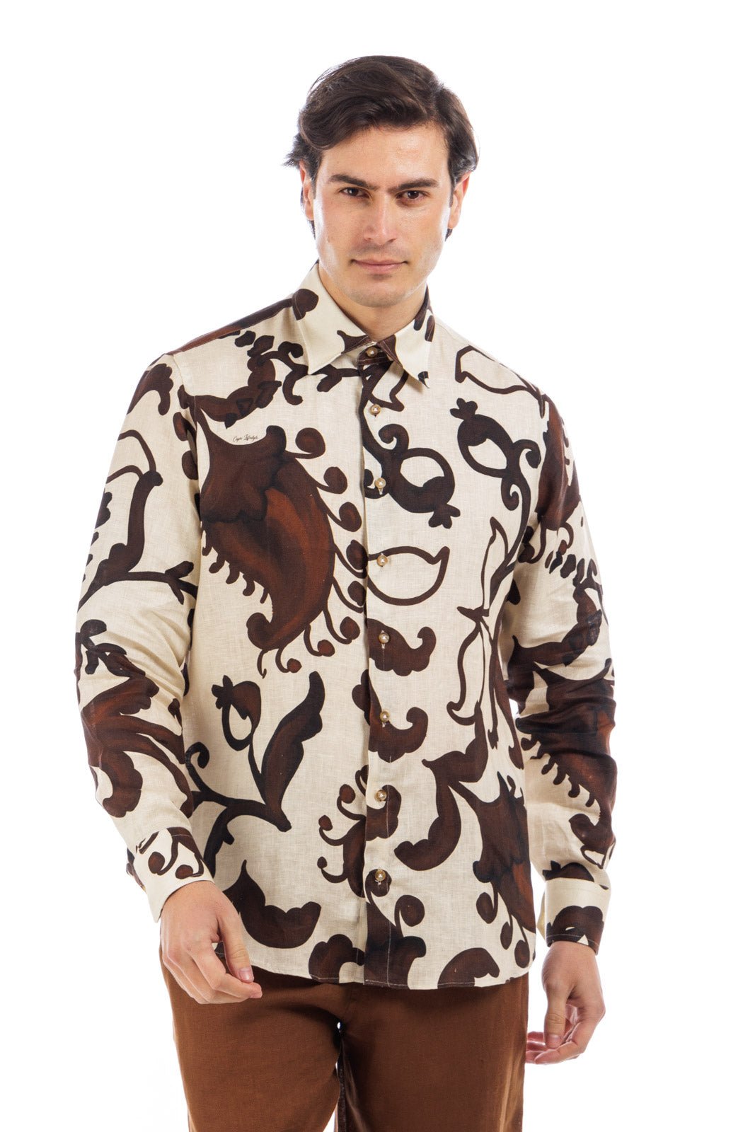 Pattern Full Button Linen Shirt