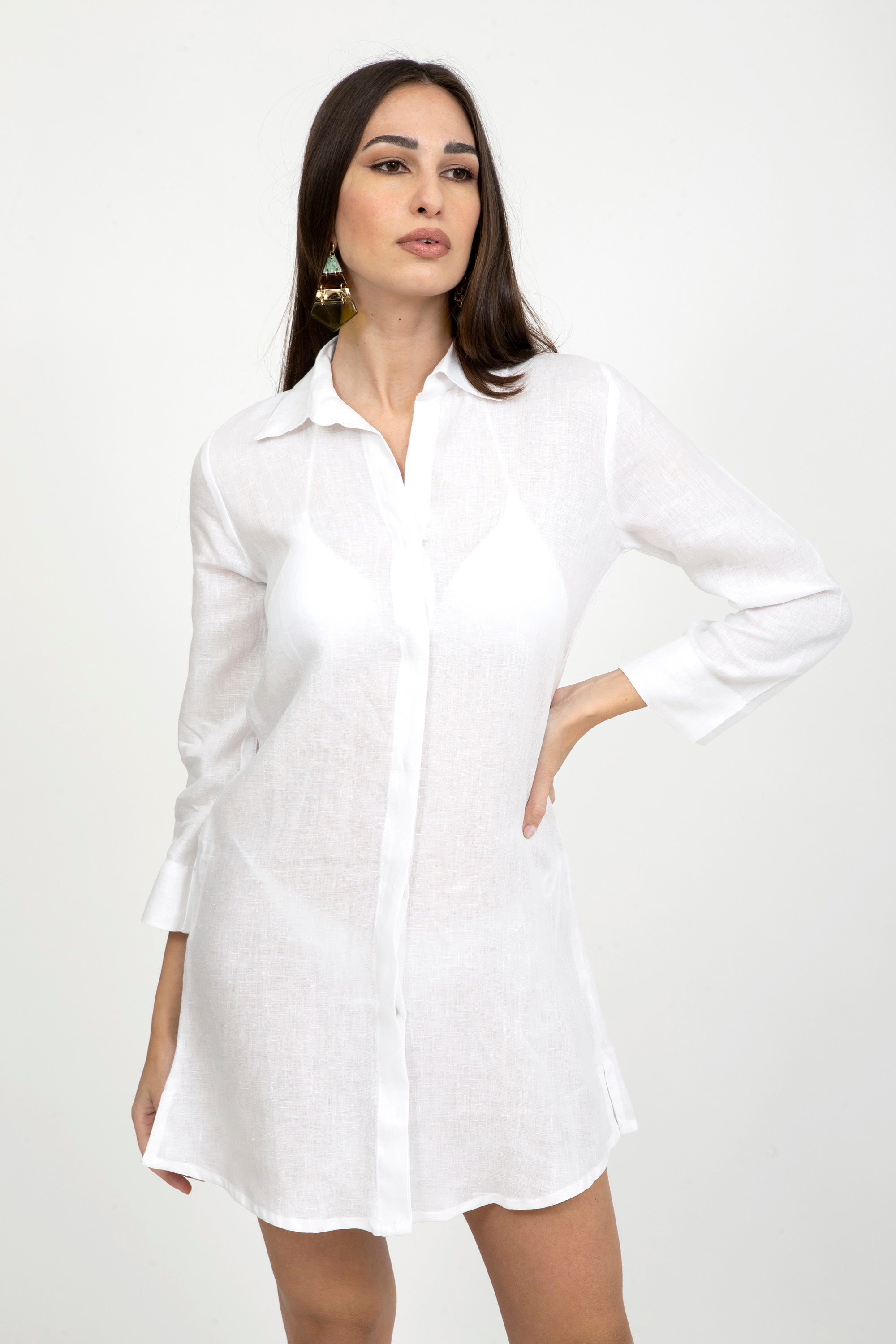 Plain Linen Polo Dress