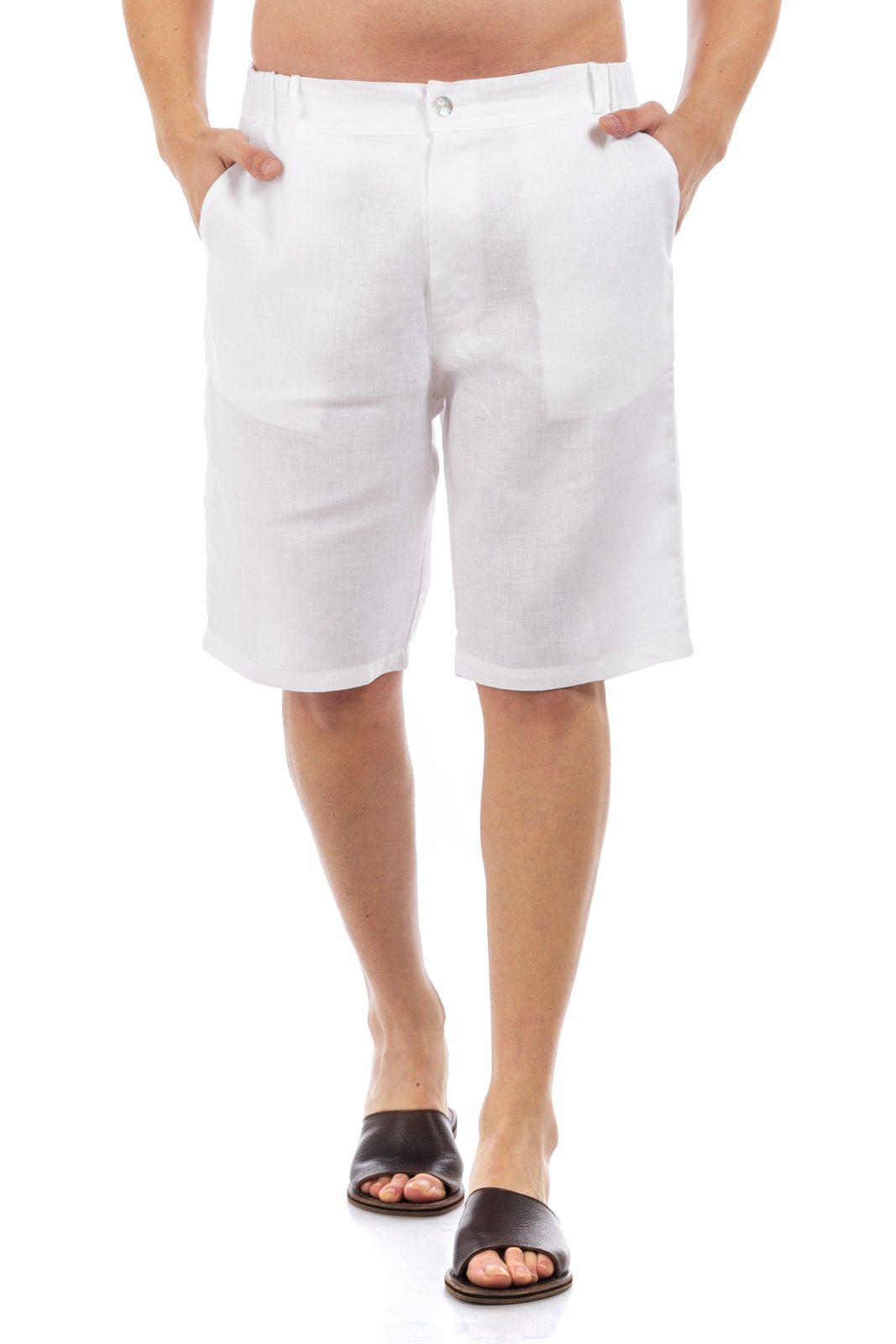 Plain Linen Shorts Bermuda