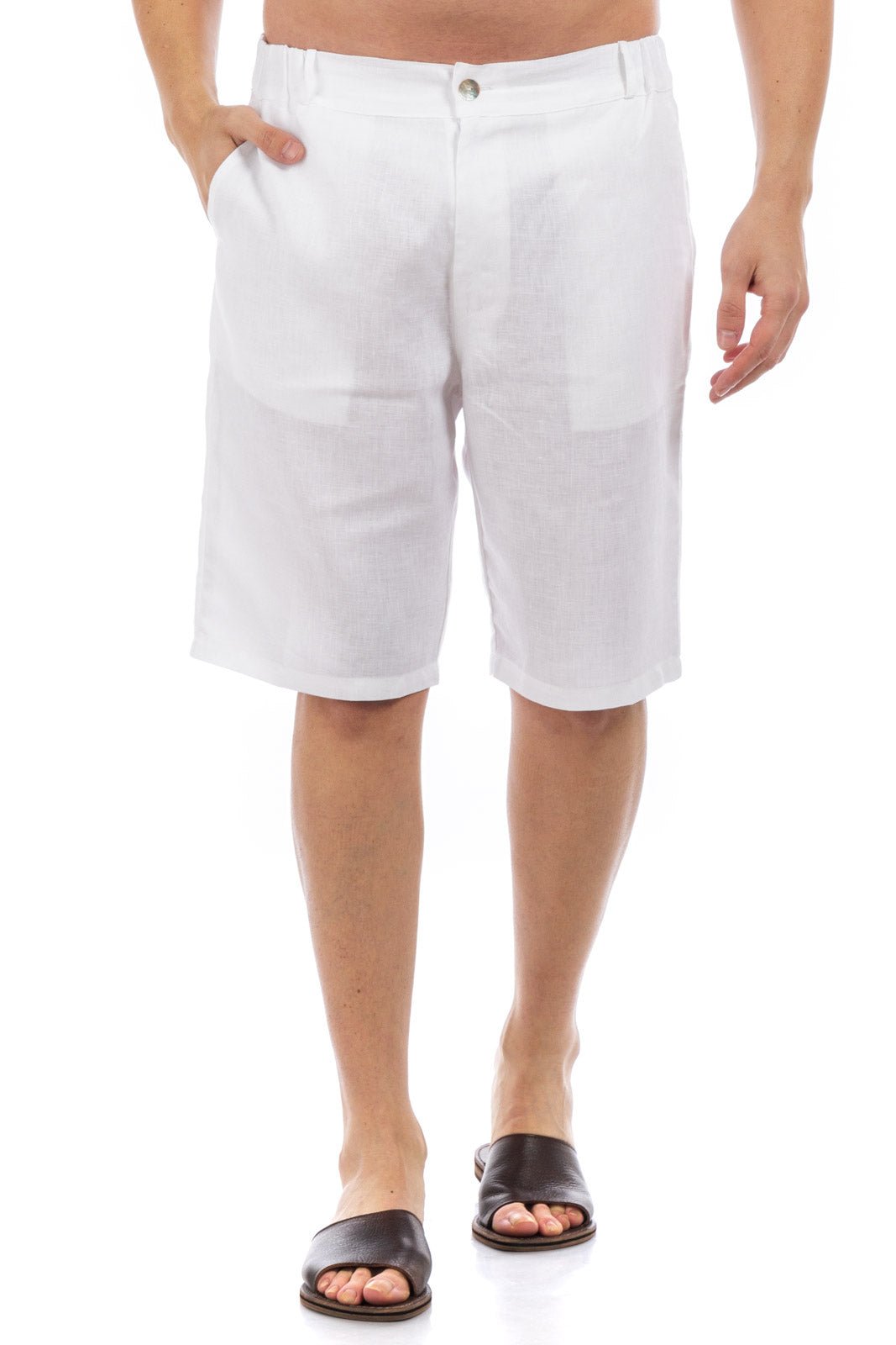 Plain Linen Shorts Bermuda