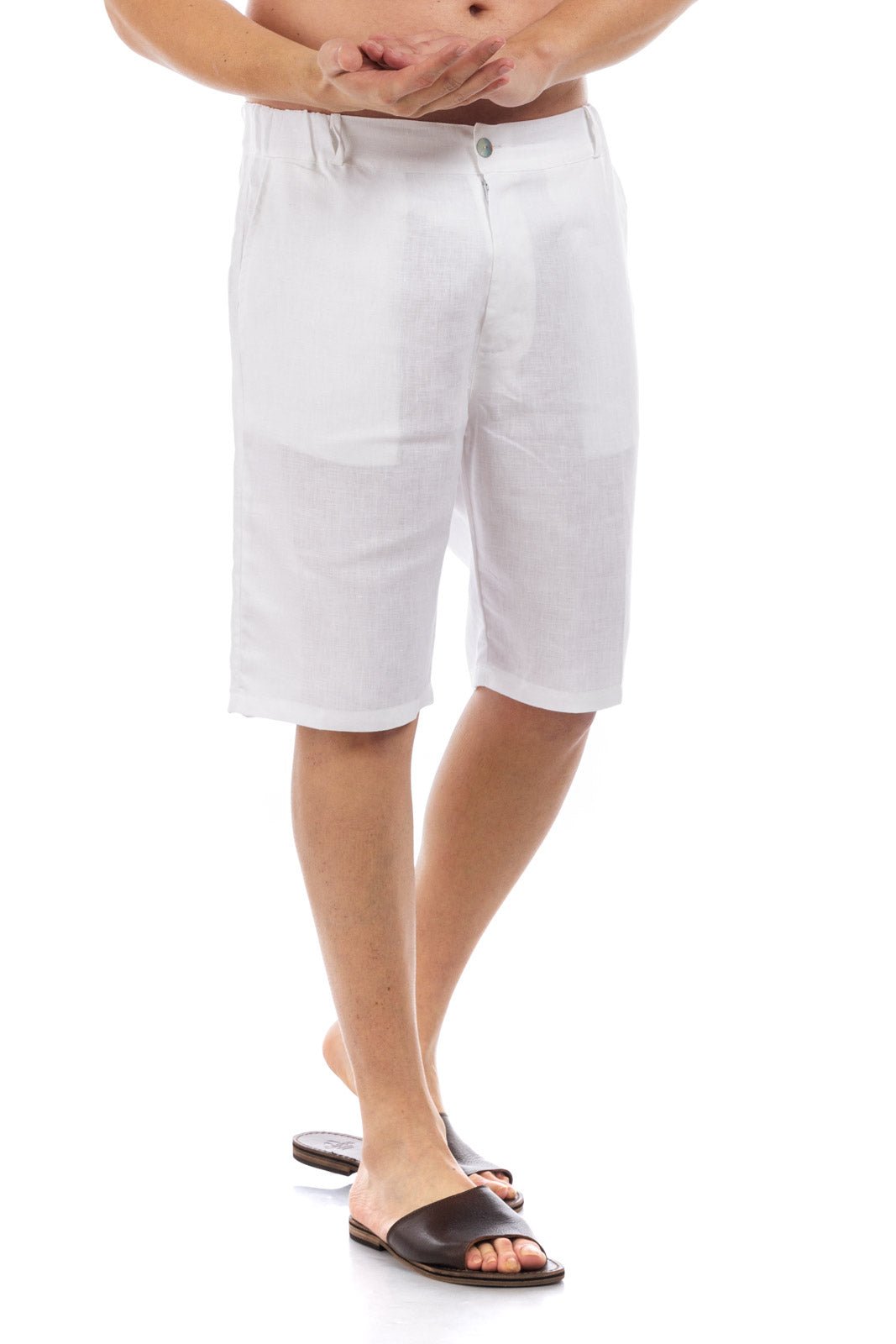 Plain Linen Shorts Bermuda