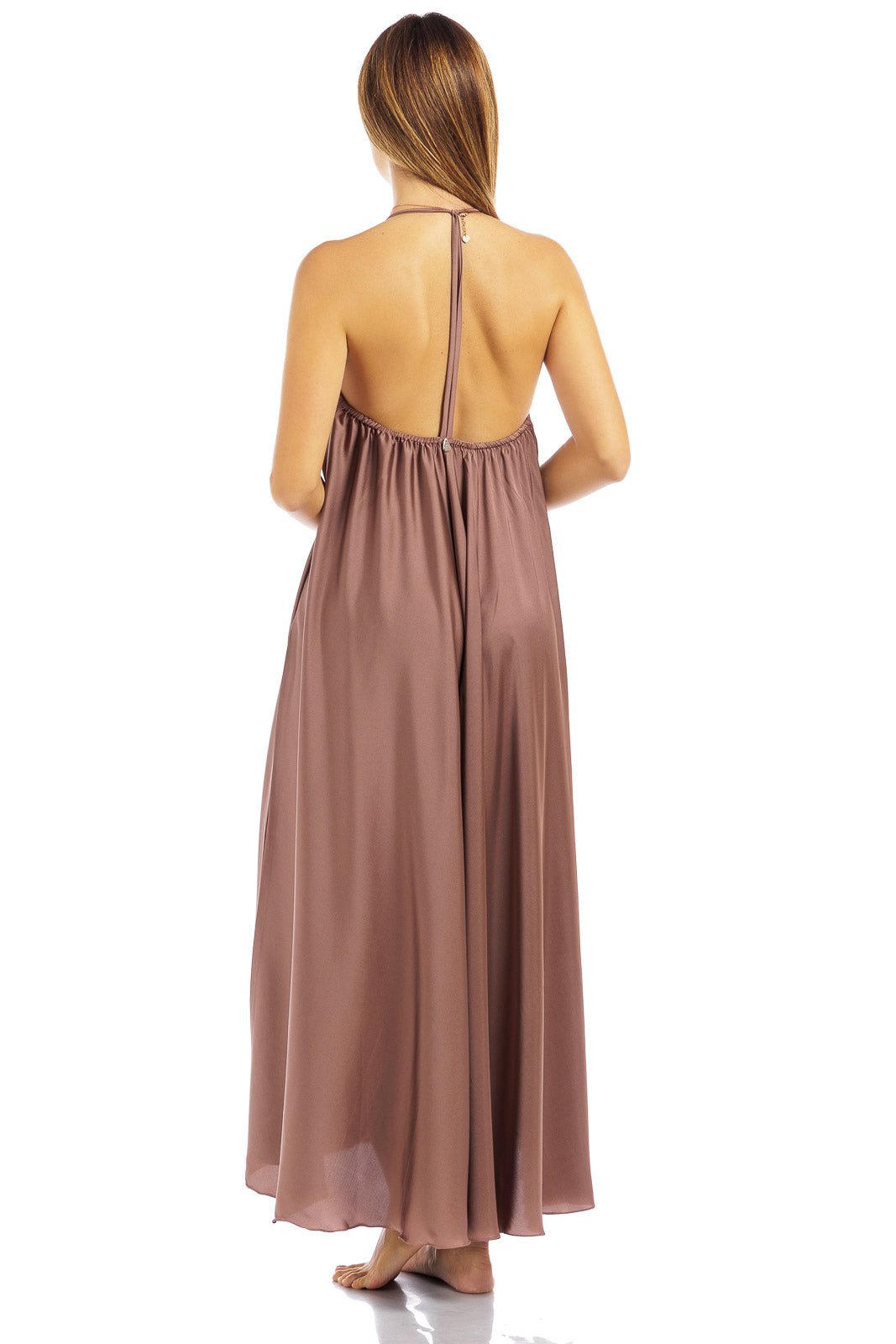 Abito Bareback in seta tinta unita