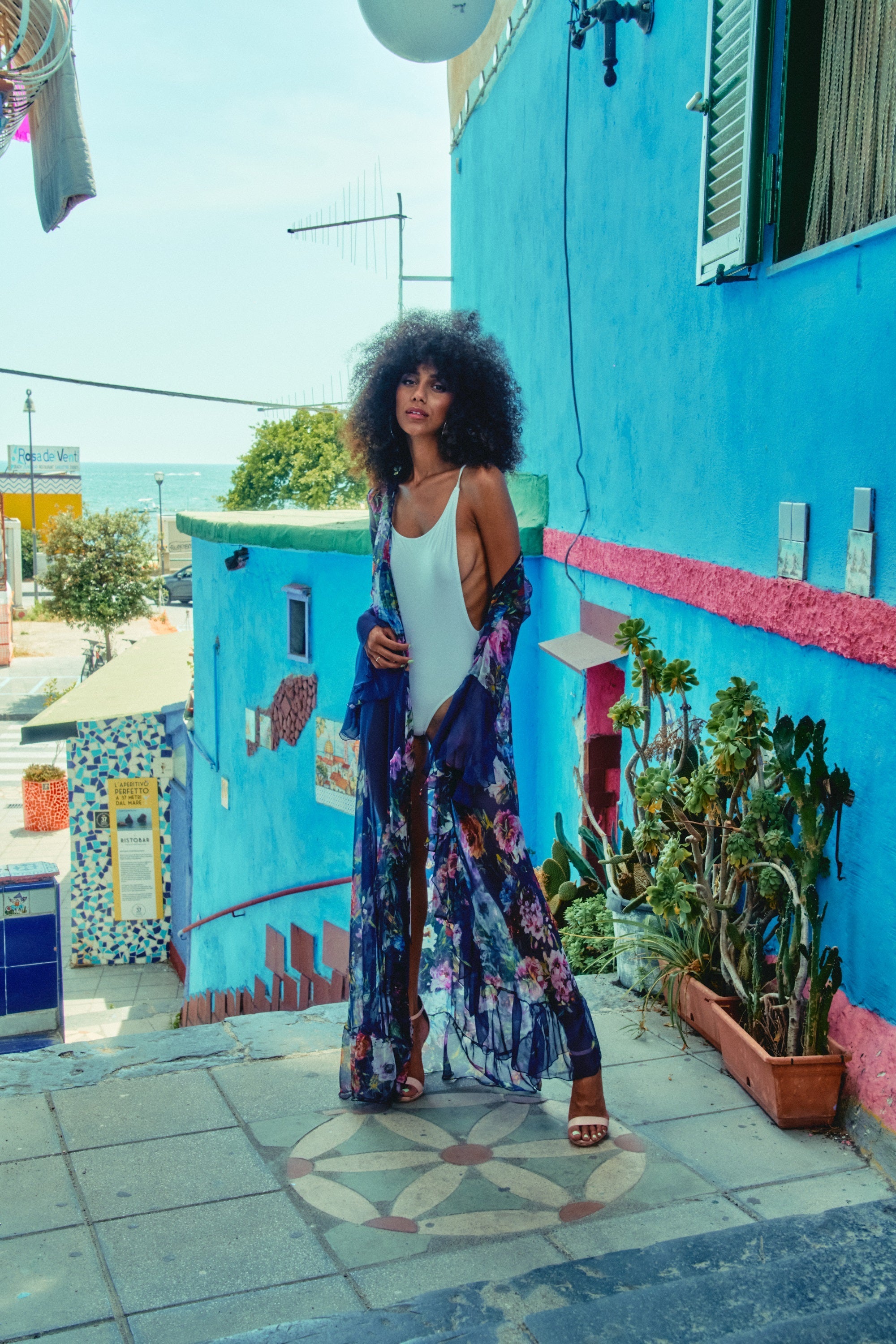 Abito avvolgente avvolgente in chiffon di pura seta