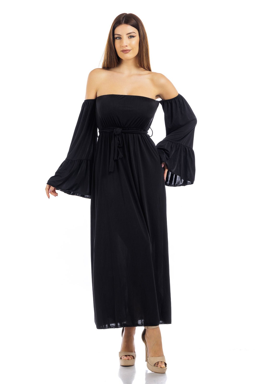 Abito lungo da spiaggia a maniche lunghe