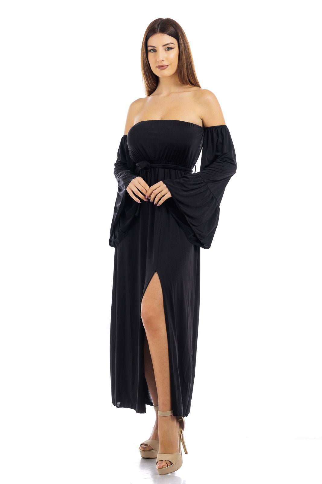 Abito lungo da spiaggia a maniche lunghe