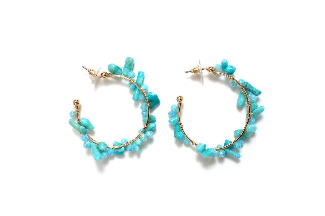 Stylish Beaded Hoop Earrings