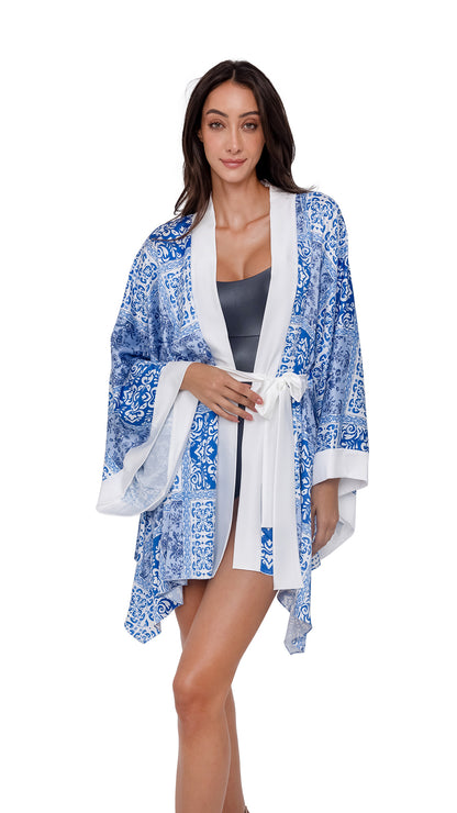 AMALFI Short Robe With belt