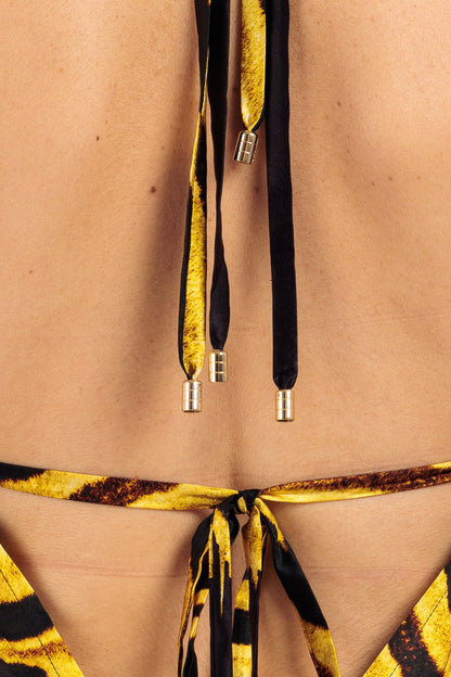 Animalier Pure Silk V-neck Dress