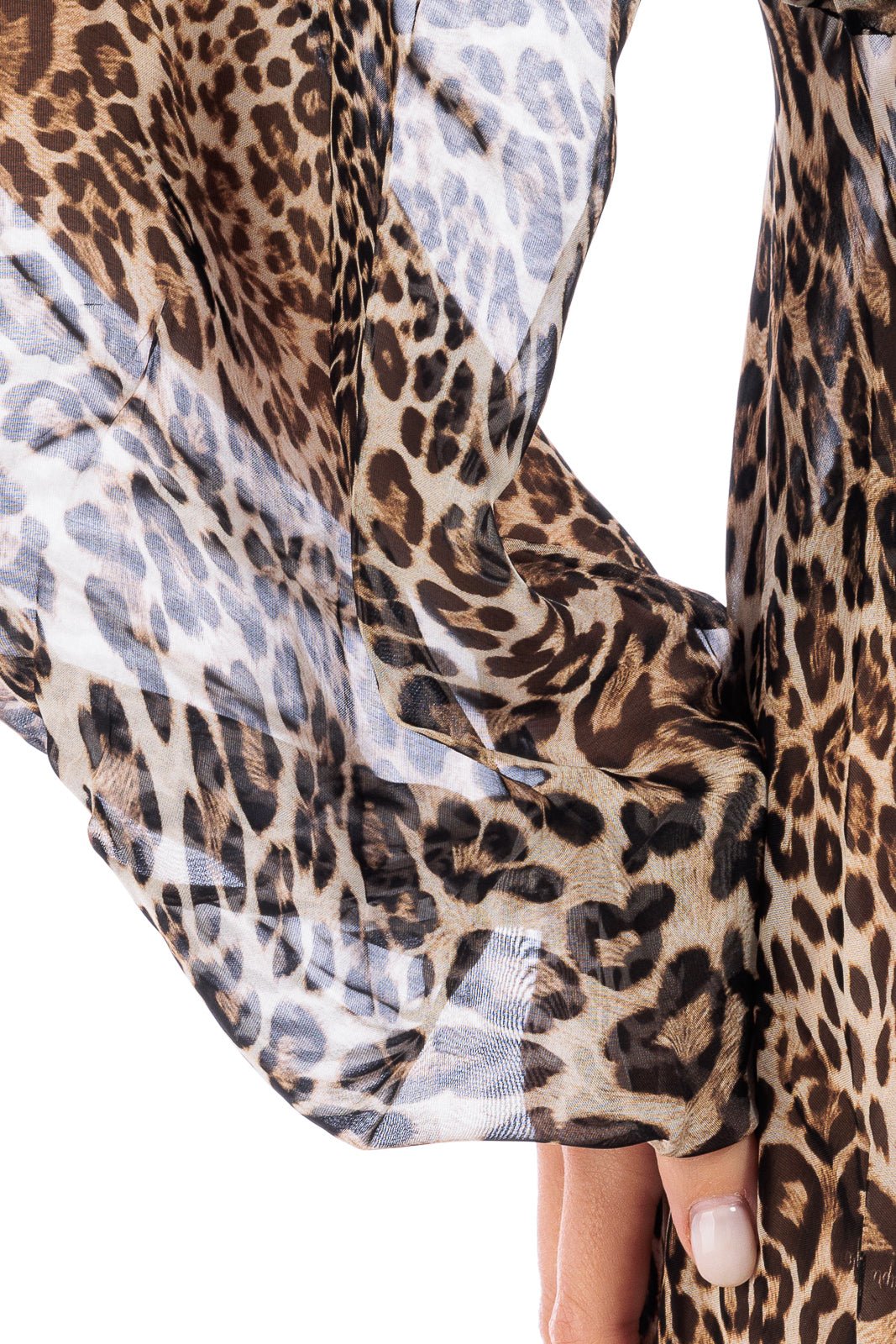Animalier Silk Chiffon Long Coverup