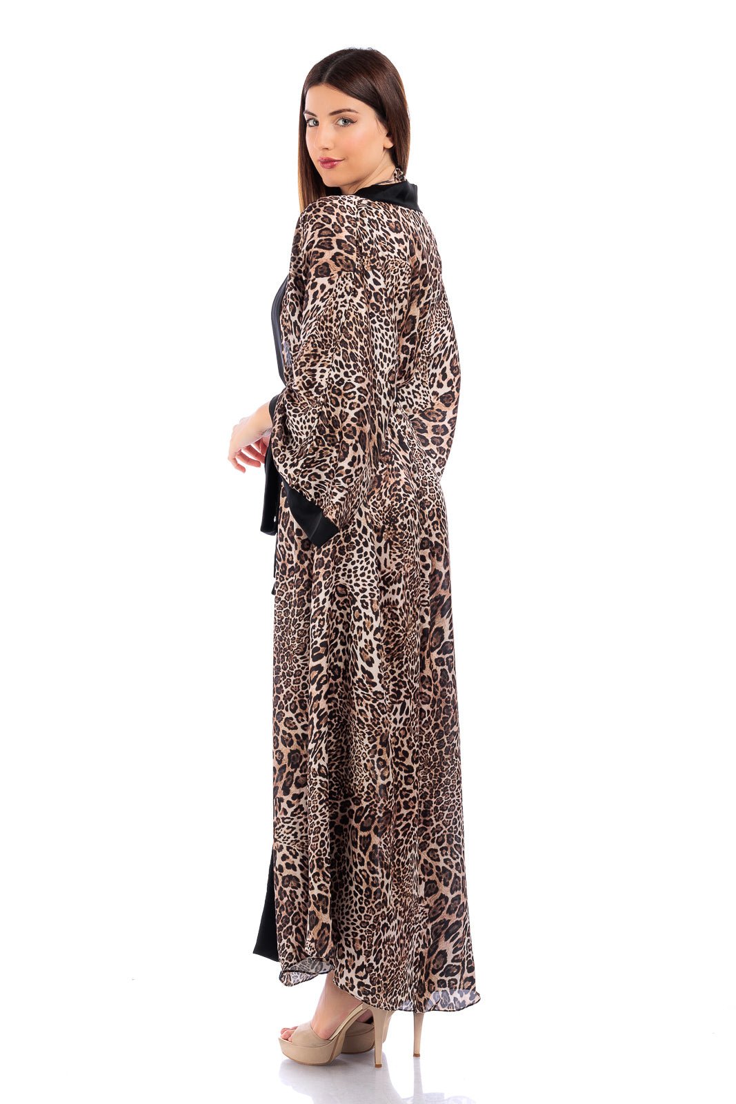 Animalier Silk Long Robe