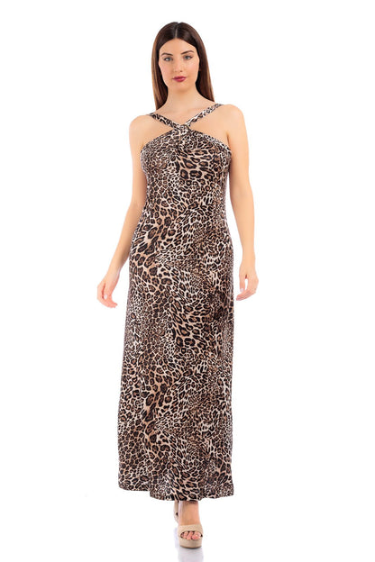 Animalier Sleeveless Long Dress