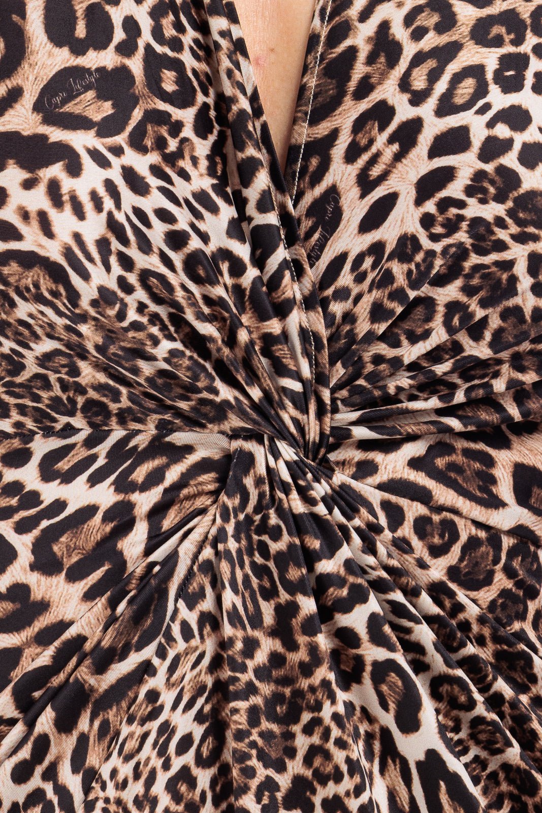 Animalier Twisted Gathered Waist Long Dress