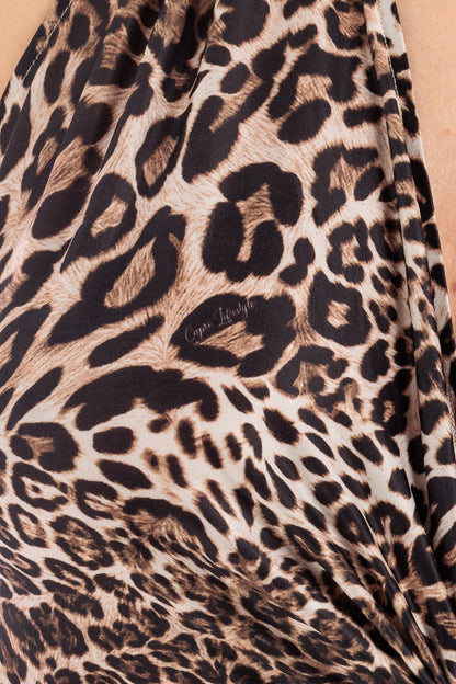 Animalier Twisted Gathered Waist Long Dress