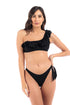 Black plain one-shoulder two-piece bikini set - Bikini Collection - by CAPRI LIFESTYLE