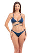 Blue color Micro Fiber Classic Triangle with Side-Tie Bikini Set - Basic - Bikini Collection - by CAPRI LIFESTYLE