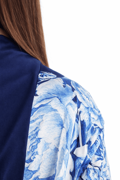 Blue Floral Pure Silk Fiori Robe - Beach Dress - by CAPRI LIFESTYLE