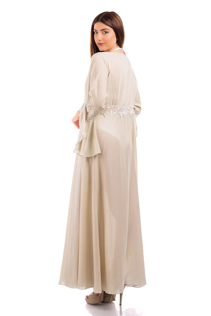 Long Wrap Dress (with lace finish)