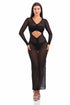 Capri Sheer Ruched Cut-Out Cover-Up - by CAPRI LIFESTYLE