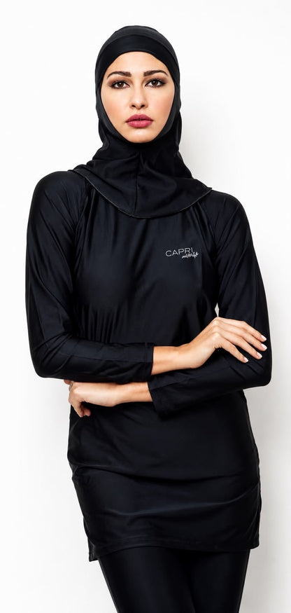 CAPRI Waterlife Modest Swim Tunic with Hood – UV Protection Beach Swimwear - by CAPRI LIFESTYLE
