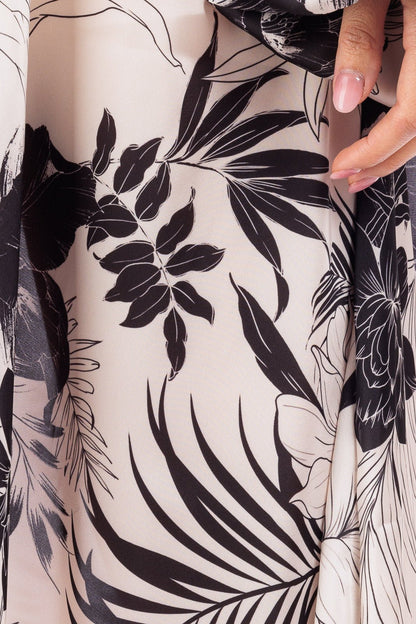 CASSIA Long Silk Kaftan with Mandarin Collar