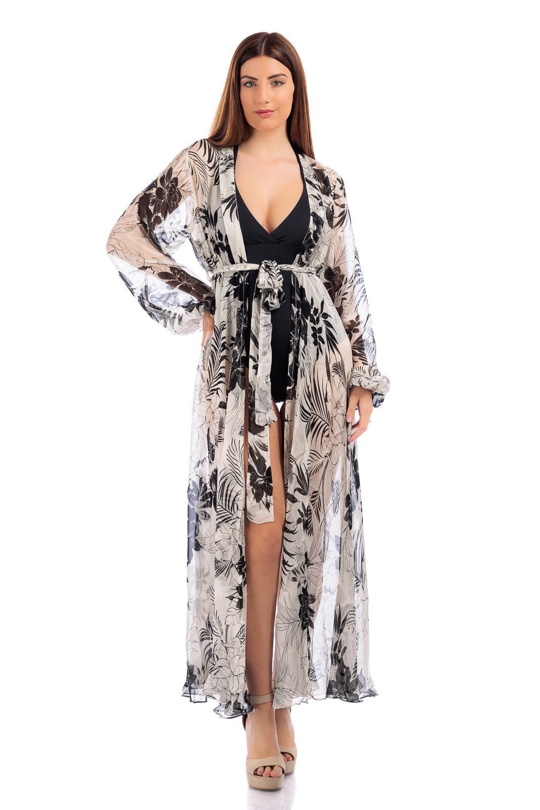 CASSIA Silk Chiffon Long Robe