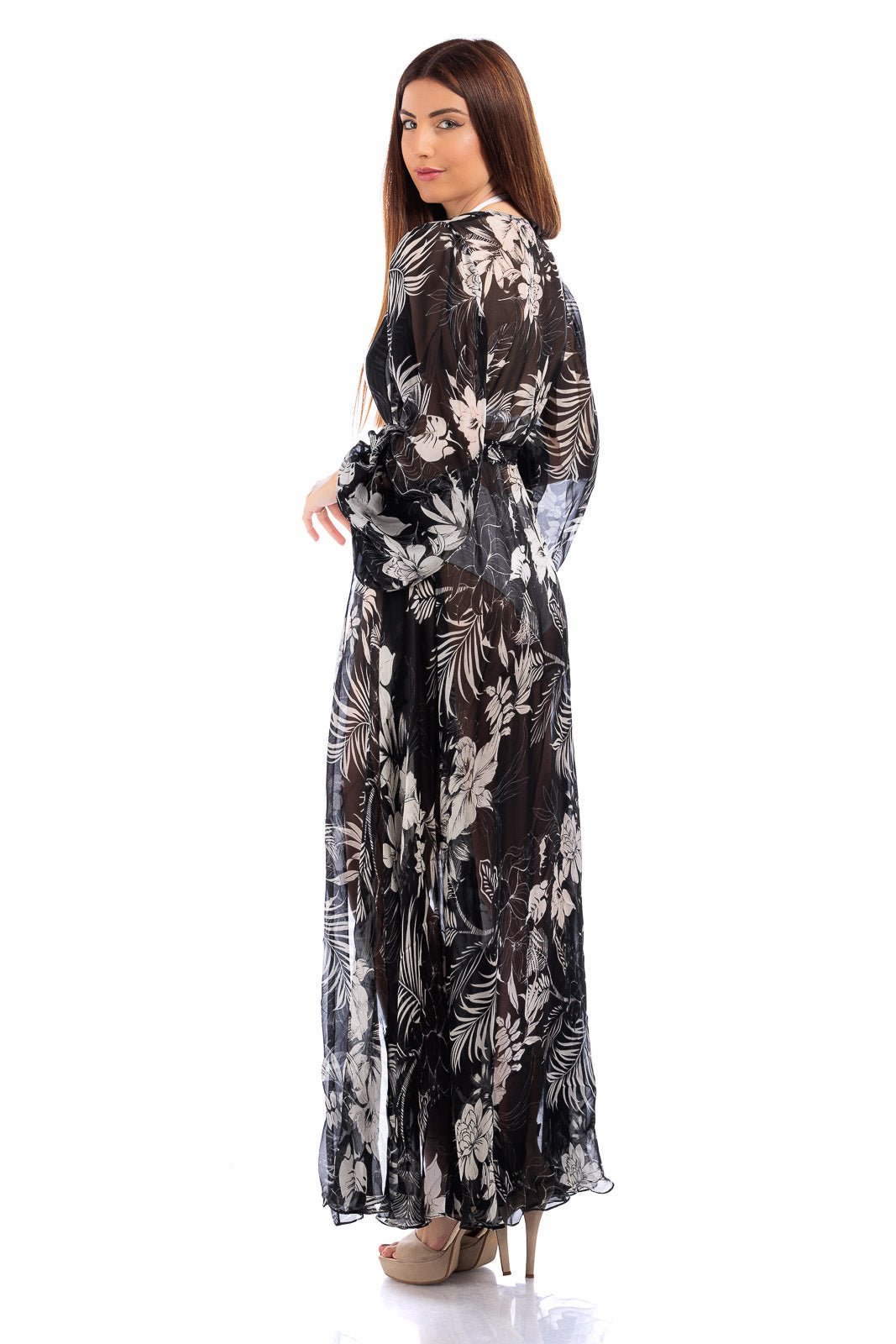 CASSIA Silk Chiffon Long Robe
