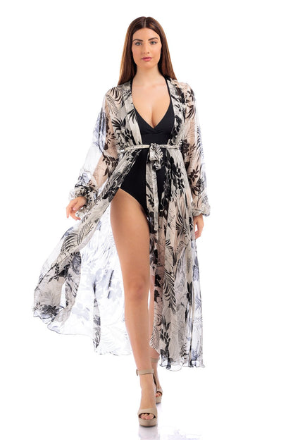 CASSIA Silk Chiffon Long Robe